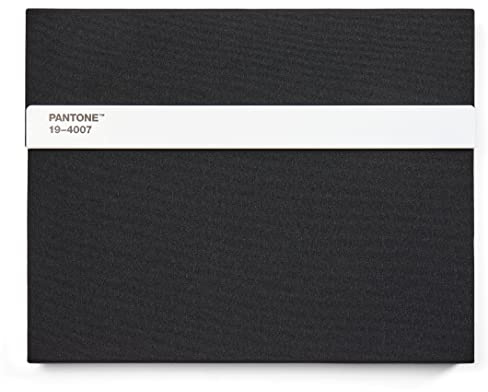 Pantone Notizbuch unliniert, mit Stift und Lineal, 160 Seiten, Außenbemaßung LxBxT 240 x 190 x 20 mm, Black 19-4007