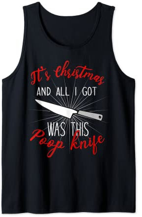 Funny Poo Gag Poop Knife Tank Top