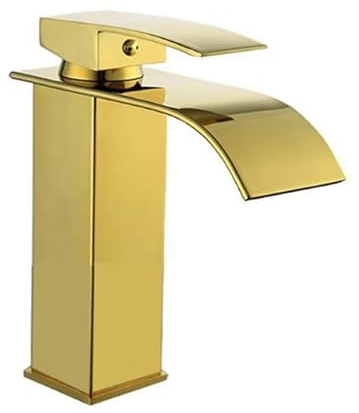 Vetrineinrete® Rubinetto da bagno a cascata a canna bassa per lavabo bidet miscelatore moderno per lavandino oro