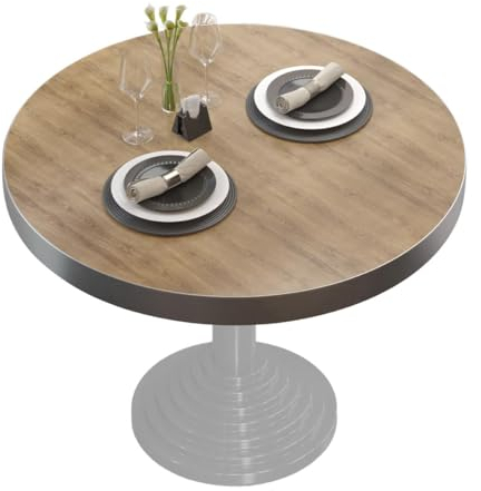 GGMMÖBEL Brasil | Tischplatte | Ø 80 cm | Eiche | Holzplatte | Perfekt für klappbare Couchtisch, Küchentisch, Esstisch | ABS Kante | HPL beschichtete | Restaurant, Cafe, Bar