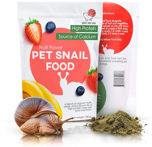 Snout and Shell & Shell Vegetable Flavored Pet Land Snail Food - Tasty High-Protein, Calcium Blend for Snails, Easy Addition to Your Garden Snails Terrarium or Snail Habitat