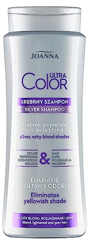 JOANNA Ultra Color Silber Shampoo für Frauen - Farbverstärkend, Neutralisiert Unerwünschte Gelbtöne - Erleichtert das Kämmen - Silberblondtöne 400 ml