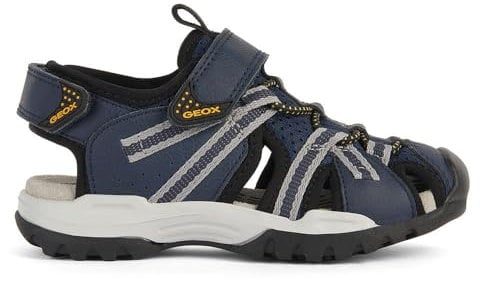 Geox J Borealis Boy B Sandales, Bleu Marine/Gris, 27 EU