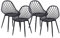 anrekl Set de 4 Elegantes y Sencillas sillas de Comedor, sillas de Cocina, sillas de salón, sillas Huecas para Cocina, Comedor, salón, Oficina, Dormitorio, Patas de Metal (Negro)