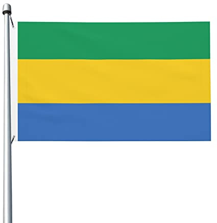 Drapeau du Gabon 0,9 x 1,5 m Drapeau Polyester – Drapeaux décoratifs d'extérieur durables