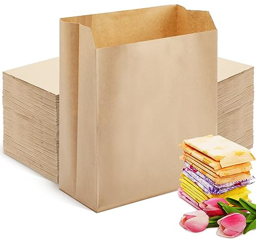 Tenceur 500 Pcs Waxed Kraft Sanitary Napkin Disposal Bags 7.5x10x3.5 in