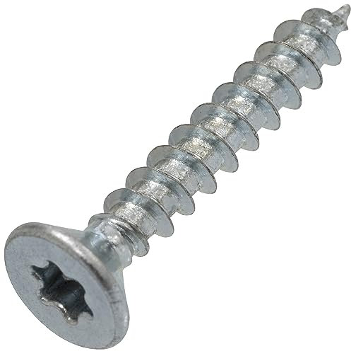 AERZETIX - C68230 - Lot de 100 Vis autotaraudeuses pour bois à tête fraisée Ø4x25 mm à empreinte étoile TX - en acier zingué