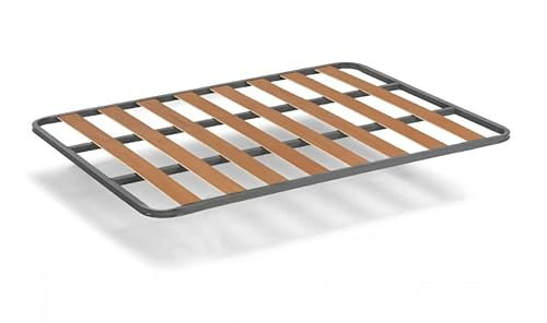 HOGAR24 ES Sommier Basic avec Lattes en Bois, Structure en Tubes d'acier de 30 x 30 mm, Dimensions : 140 x 200 cm, Jeu de Pieds Non Inclus