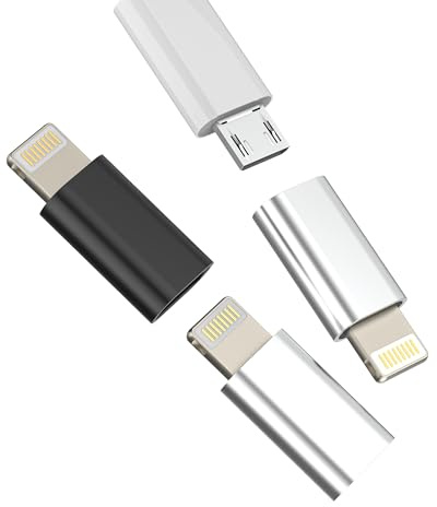 Adaptateur Micro USB Femelle Vers Lightning Mâle Chargeur Rapide (Lot de 3)pour IPhone14 13 12 11 Pro Max 7 8 Plus Ransfert Fichiers Certifié Pour Apple MFI Connecteur Pour IPad Charger Câble Adapter