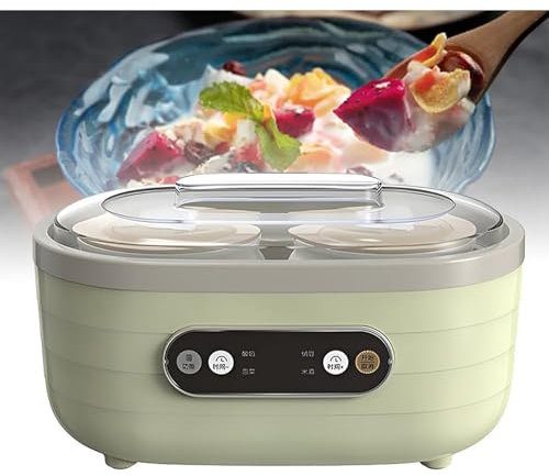 Yogurtiera Multifunzione Piccola, Yogurtiera Multifunzione Domestica, con 2 Tazze Grandi e 6 Piccole, Touchscreen Intelligente LCD, Tempo Regolabile, per Yogurt, Yogurt Greco, Formaggio, Natto