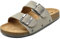 ONCAI Ciabatte Donna Estive Sandali Sughero Plantare Dobbia Fibbia Moda Sandali Antiscivolo Gomma Suole Pantofole Grigio 39 EU