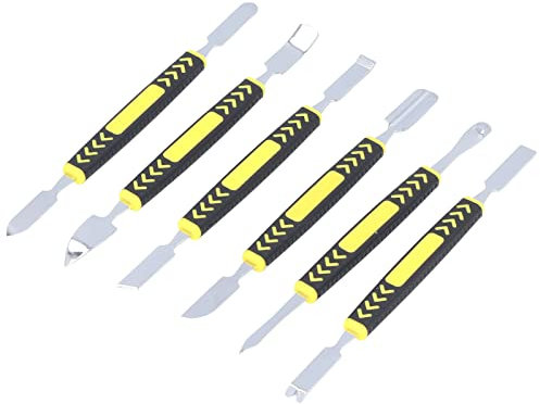Headphone Jack Removal Tool, Spudger Tool 6PCS Metal Spudger, Dual Ends Pry Opening Spudger, Portable Pry Repair Tool Kit with Handle Screen Repair Tool for Mobile Phones,