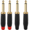 RUNCCI-YUN 4 pièces 6.35mm 1/4 TS souder connecteur Jack,Mono Audio Souder Connecteur 6.35mm,Prise de Micro 6,35 TS plaqué Or pour câbles Haut-Parleur/Guitare/Microphone