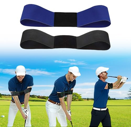 flintronic 2PCS Golf Swing Training Aids, Golf Swing Training Aid Arm Band, Golf Hand Swing Elastic Band, Golf Training Aids Professional Motion Posture Correction for Beginners Men Women