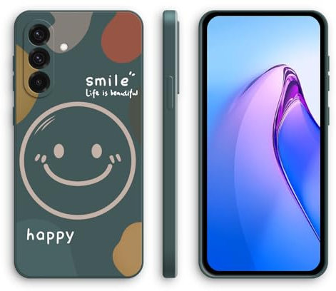 XINYEXIN Silikon Hülle für Samsung Galaxy A56 5G mit Süßes Muster Ultra Dünn Gerade Kante Weiches Silikon Handyhülle Stoßfest Schutzhülle - Smile, Green