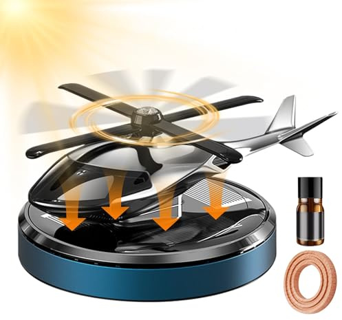 Hubschrauber Auto Duft Diffuser, Armaturenbrett Hubschrauber Duft Diffusor, Hubschrauber Solarenergie Rotierender Aromatherapie Diffusor für Auto, SUV, LKW