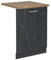 Vicco Panel Frontal del lavavajillas R-Line, Hormigón Negro, 60 cm, ET Roble