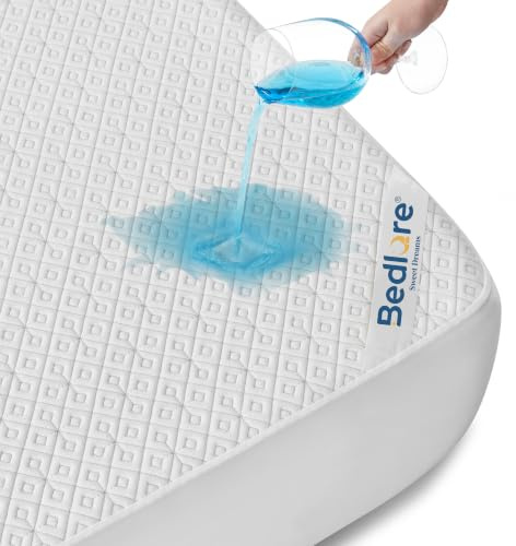 BEDLORE Protège Matelas 160x200 cm, Impermécable Housse Protection Matelas | Bonnet 40 cm avec Élasticité Tout Autour, Alèse Souple et Respirant Drap Housse, Certifié Oeko-TEX, Protege-Matelas Blanc