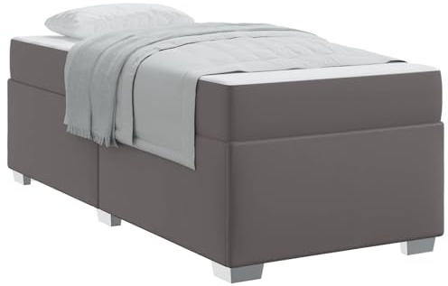 vidaXL Bettrahmen Grau 90 x 190 cm Stoff