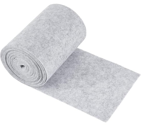 BENECREAT 6Mx14cm Hellgraue Filzrolle Vliesfilzstoff Bastelfilzstoff Für Patchwork Nähen Dekoration Basteln DIY 1mm Dick
