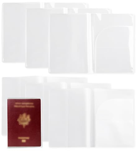 HMCEY 6 Stück Reisepasshülle Transparent 19 X 14 cm,HüLle Impfpass,Passport Holder,Passport Cover,Schutzhülle Reisepass Wasserdicht,Reisepasshülle Kunststoff für Studenten, Mitabeiter, Business