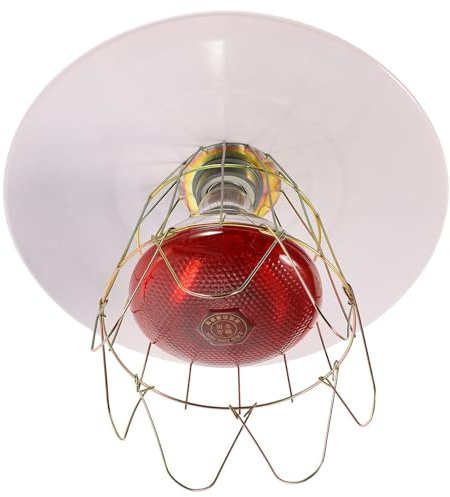 COMPUKAS Lampe Chauffante pour Terrarium et Cages à Bétail 250w Rouge, Métal Résistant, Lampe, Panier et Grillage, Accessoires Chauffage pour Reptiles, Porcelets et Couleur Aléatoire