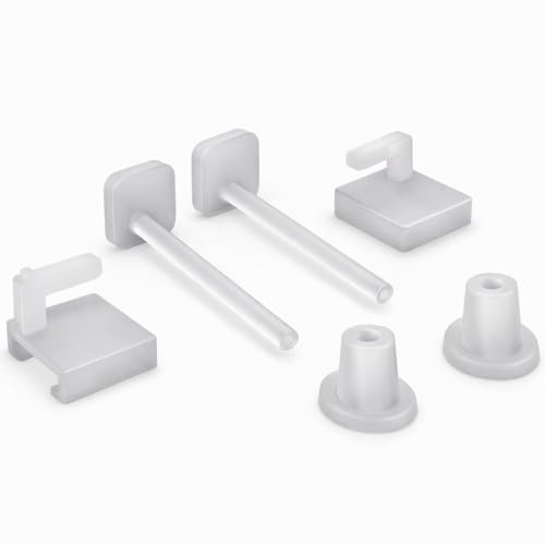 Coppia Supporti per Sedile WC in PVC con Viti in Plastica Bianca – Attacchi Universali per Tavoletta WC – Kit Fissaggio Ricambio Bagno – LEMAG SRL