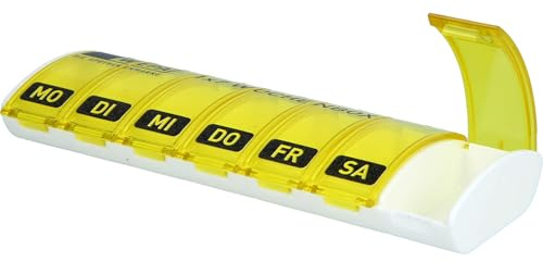 WEPA 1 x 7 Wochenbox gelb inkl. UV-Schutz für lichtempfindliche Medikamente, 1 St. Box