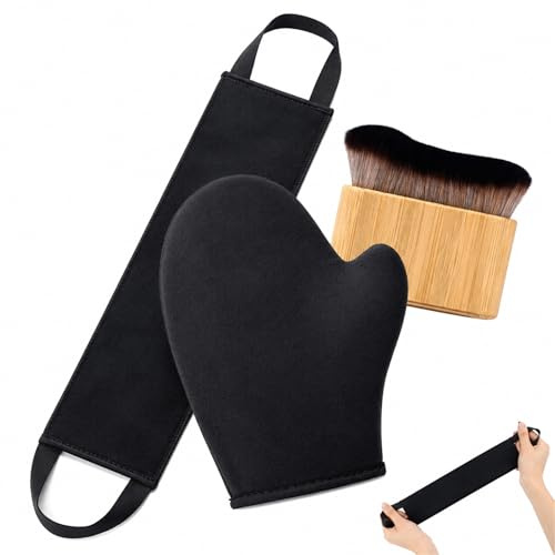 3-In-1 BräUnungspinselset,SelbstbräUner Handschuh Applikator,Handschuh SelbstbräUner (FüR BräUnungspinsel),BräUnungshandschuh RüCkenstüTzwerkzeug,Self Tan,SelbstbräUner,Eincremehilfe FüR RüCken