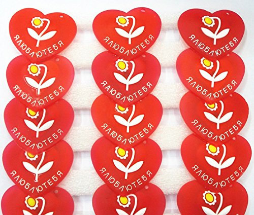 our fantasy time 6Stück schöne Rot Herz mit Blumen LED Sticker Buttons mit Batterie, Bling Bling Zack Button, Anstecker, Anstecknadel, Ansteckpin, Ansteck Button
