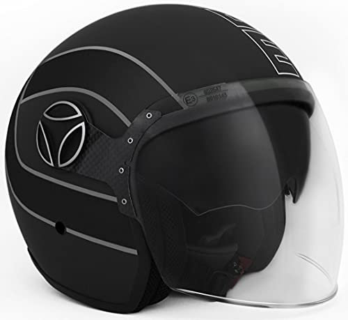 Momo 10140000031 Motorradhelm, Arrow Black Matt, Größe XXS
