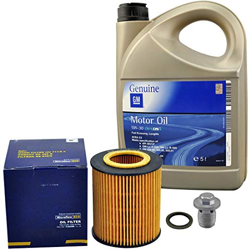 Inspektionspaket SCT Ölfilter 5Liter Original GM Öl Dexos2 inkl Ölablassschraube