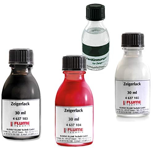 Zeigerlack im Set inkl. Verdünner zum LACKIEREN und AUFFRISCHEN von Uhrzeigern