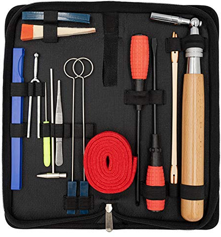YZNlife professionelles Klavier-Stimm-Set, 16-teilig, inkl. Stimmhammer, Filz, D盲mpfer, Gabel, Stimmschl眉ssel, Temperamentstreifen, Klavierzubeh枚r