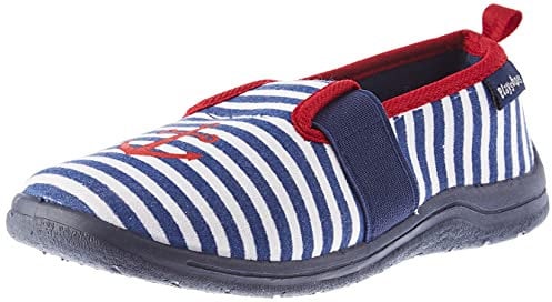 Playshoes MARITIM, Unisex-Kinder Niedrige Hausschuhe, Blau (Marine/Weiß 171), 22/23 EU (6 Child UK)