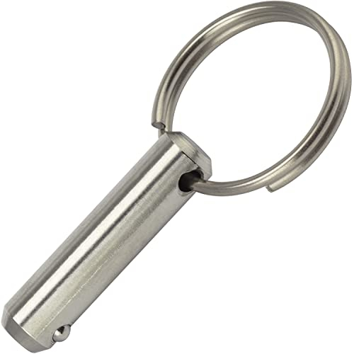 OPIOL QUALITY® Steckbolzen mit Kugelsicherung 8x53 mm aus Edelstahl A2 V2A (2 Stück) Klappbolzen Steckbolzen Klappsplint Sicherungsbolzen Klappstecker Bolzen Splintbolzen