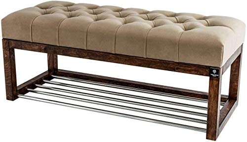 EMRA WOOD LPP 4 Höhe 40cm Beige Cappuccino Sitzbank Bank Hocker Flur Eingang Garderobe Holz Lackiert Antik Schick Elegant Neu OVP Shabby Vintage Handarbeit Nach Mass (115, 30)