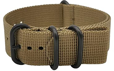 masar 20mm ZULU Oliv/Schwarz Heavy Duty - Uhrenarmband - Universal 20 Zulu Olive black