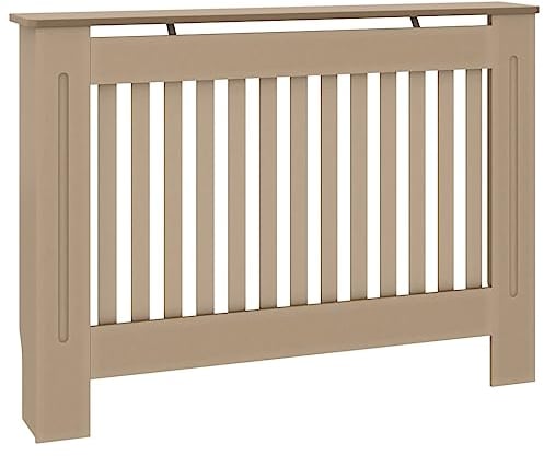 vidaXL Heizkörperverkleidung mit vertikalen Latten Heizkörperabdeckung Heizungsverkleidung Heizung Heizkörper Abdeckung 112x19x81,5cm MDF