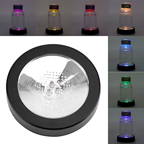 LED Untersetzer für Getränke, Vintage-Untersetzer für Partys, Hochzeiten, Bars und Weihnachten, weiße LED-Untersetzer, Party-Halls (schwarzes Gehäuse + Licht RGB)