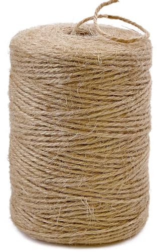 SMART&CASUAL Cuerda de yute natural de 800 pies, cinta fina de cáñamo para manualidades, plantas, envoltura de regalos, Navidad, hecha a mano, decoración del hogar, 244 m