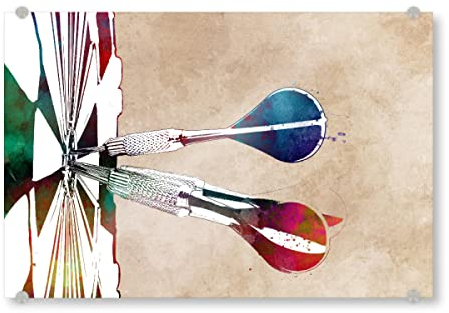 artboxONE Acrylglasbild 90x60 cm Sport Darts Sport Game Bild hinter Acrylglas - Bild Dart Dart Board Darts