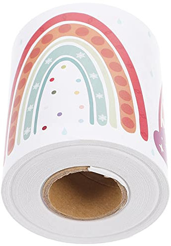 EXCEART 1 Roll Bulletin Board Borders 20m Rainbow Blackboard Border Sticker Chalkboard Border Trim for Desks Locker Displays Homeschool Classroom Wall Art Decoration