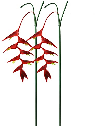 AtHomeYuyue Künstliche Heliconia, 88,9 cm, Rot, Paradiesvogel, künstliche tropische Blumen für Vasen, Blumensträuße, Zuhause, Büro, Hochzeitsdekoration (Schwarz/Rot), 2 Stück