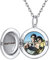 PROSILVER Charms Medaillon Kette für Foto Bilder 925 Silber personalisiert Runde Anhänger zum Öffnen mit 46+5cm Rolokette Damen Amulett Schmuck für Geburtstag Valentinstag