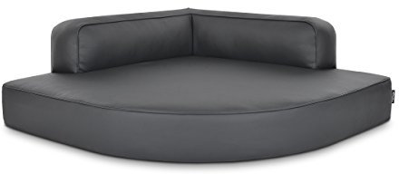 Mypado Eck Hundebett, Hundekissen, Hundesofa, Kunstleder GRAU, auch orthopädisch dreieckig