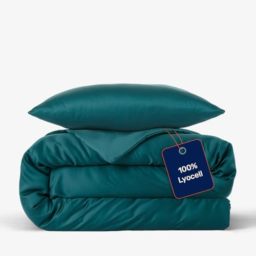 twenty:three Lyocell Bettwäsche (2X) 135x200 + (2X) 80x80 Juice Petrol - 4-teilig - 100% Tencel - Gewonnen aus Eukalyptus - Hochwertig - Nachhaltig - Atmungsaktiv - Luxus - Hypoallergen