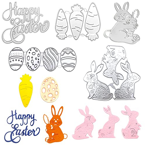 Pamtns Scrapbooking Stanzschablone 25 Stück Schneiden Schablonen Osterhase Stanzschablonen Easter Stanzschablone Osterhase Easter Prägeschablonen Stanzformen für DIY Scrapbooking Karten Handwerk