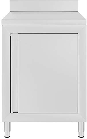 Tidyard Gastro Arbeitstisch mit Schrank Küchenschrank Aufkantung Arbeitsschrank Arbeitsplatte Edelstahlschrank Schrank Edelstahl 60x60x96 cm