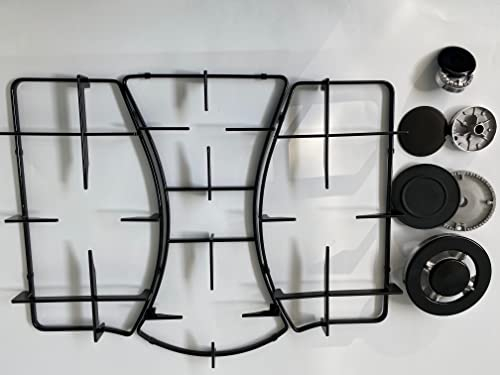 Kit completo 3 Griglie per piano cottura a gas I (complete di 12 gommini 4 x) PH640 - PH631 - C00052922 - C00052923 - C00052988 - P0277/KIT+ 4 fornelli completi